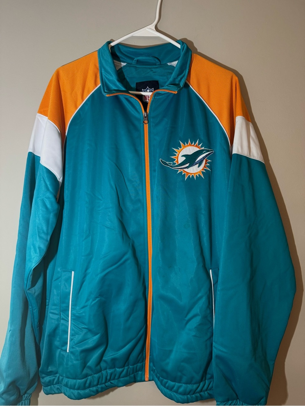 NFL Teal & Orange Miami Dolphins Windbreaker Jacket